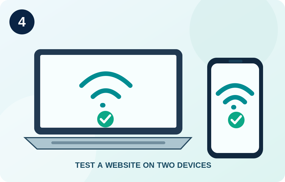 Illustration showing a laptop and phone connected to Wi-Fi.