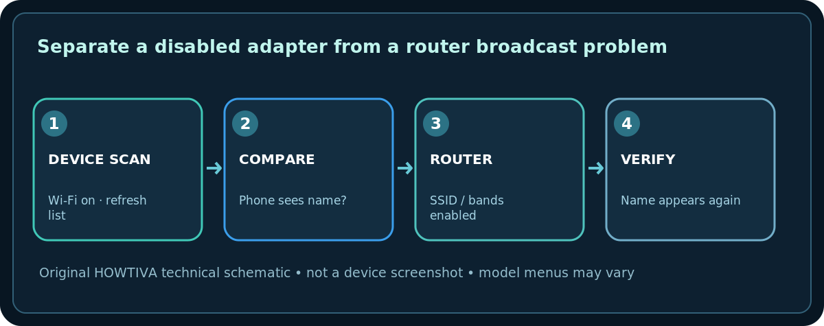 Original technical schematic: Separate a disabled adapter from a router broadcast problem