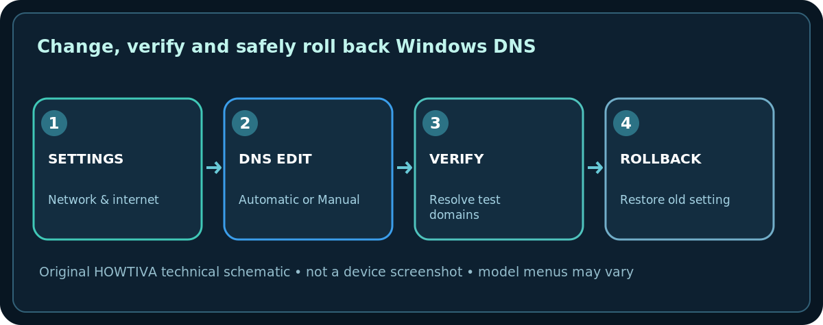 Original technical schematic: Change, verify and safely roll back Windows DNS