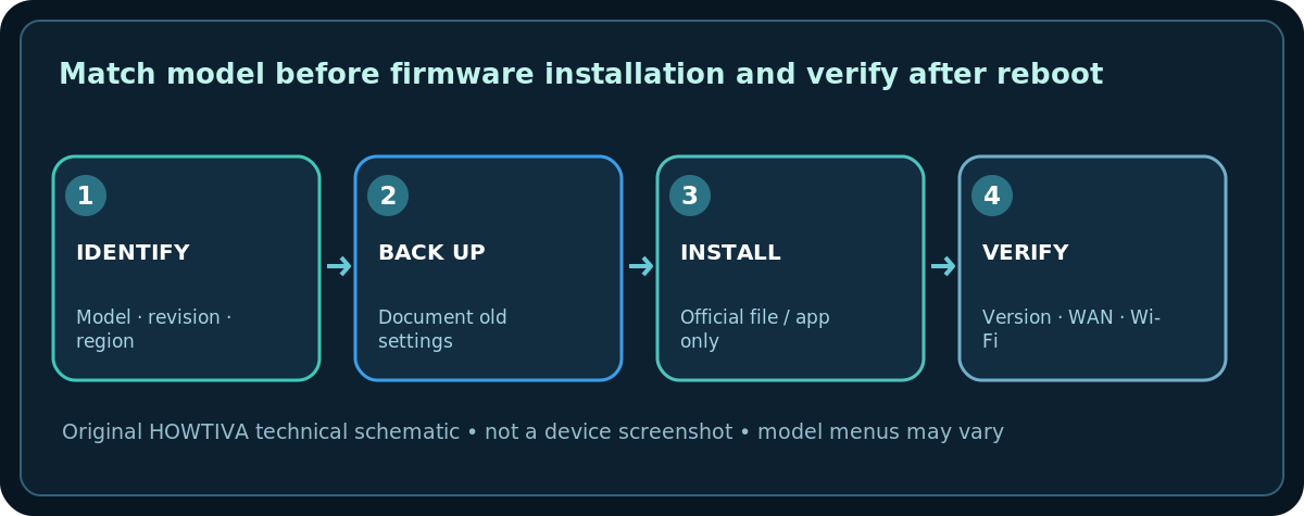 Original technical schematic: Match model before firmware installation and verify after reboot