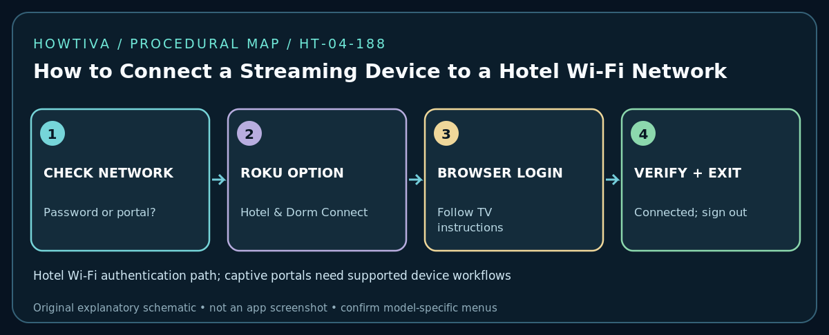 Hotel Wi-Fi authentication path; captive portals need supported device workflows