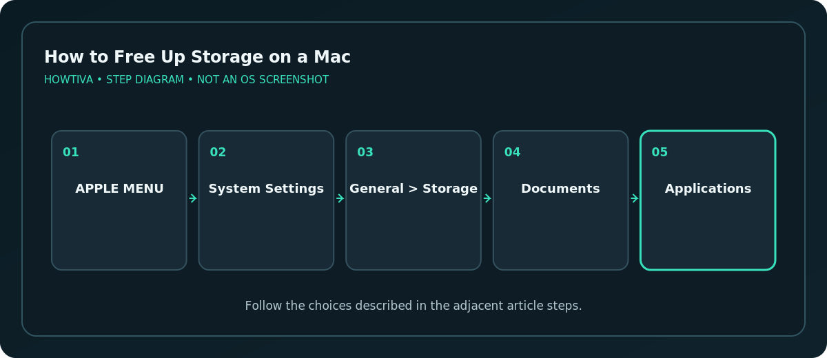 Mac storage category overview with Document and Application review paths