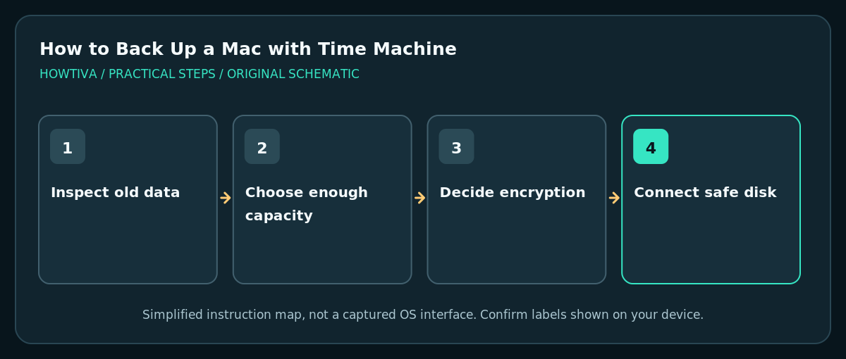 Check backup disk capacity and existing data before Time Machine can erase it