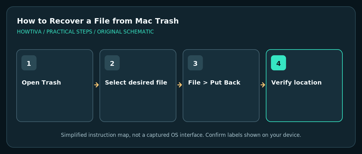 Recover a deleted Mac file using Trash File Put Back and verify original folder