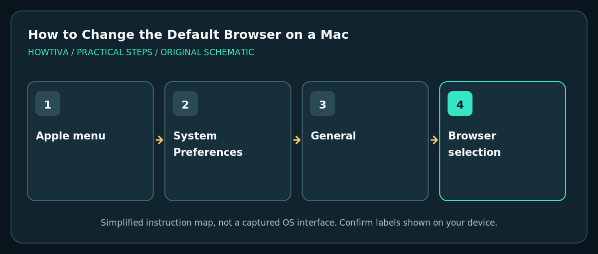 Earlier macOS General preferences contain default web browser menu