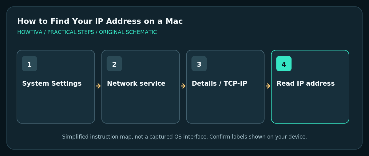 Mac Network Details TCP-IP shows local IP address separately from Router