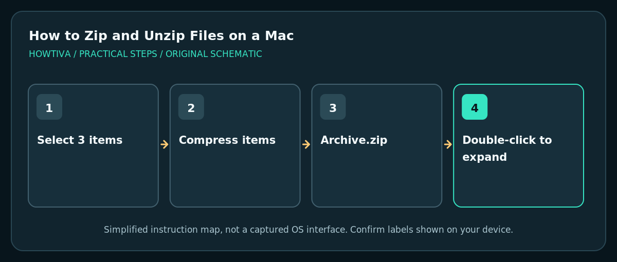 Contrast multiple item selection to Archive ZIP, and double click to extract
