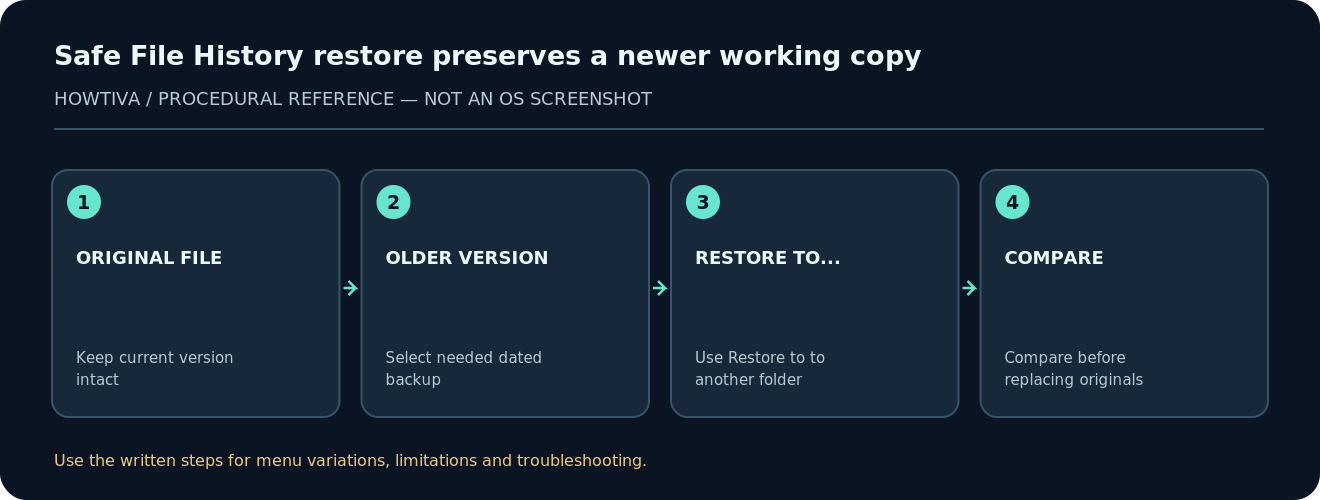 Safe File History restore preserves a newer working copy