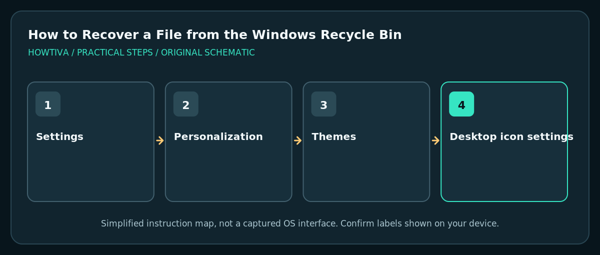 Re-enable Recycle Bin desktop icon with Personalization Themes Desktop icon settings