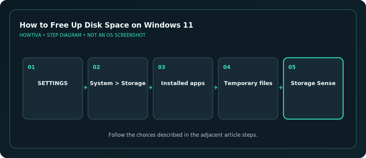 Windows 11 Settings System Storage overview with categories and available space