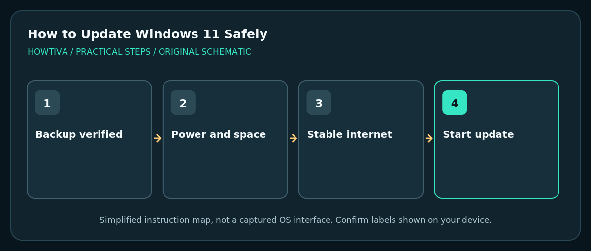 Check personal backup power free space and connection before updating Windows