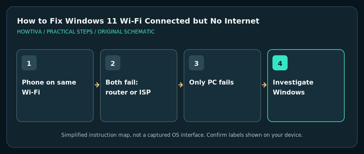 Network isolation diagram comparing PC and phone on the same router