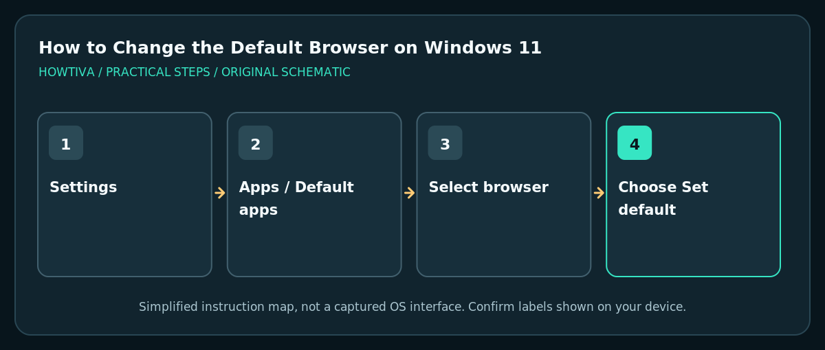 Set Windows 11 default browser through Settings Apps Default apps