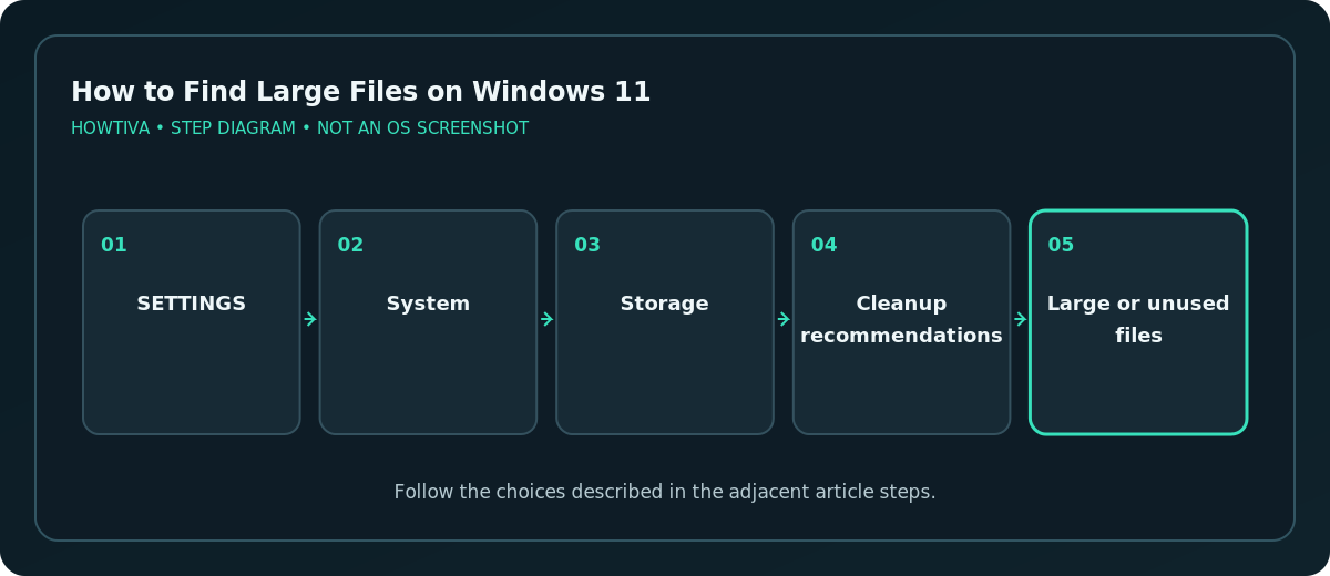 Windows 11 Storage settings showing where to inspect Cleanup recommendations