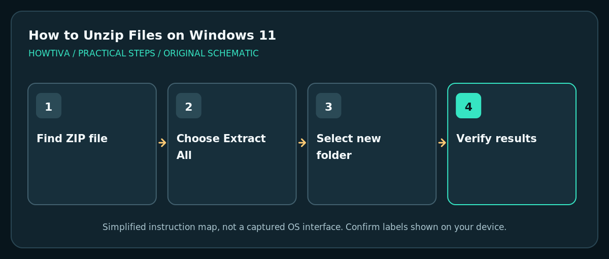 Extract All dialog workflow including separate destination folder